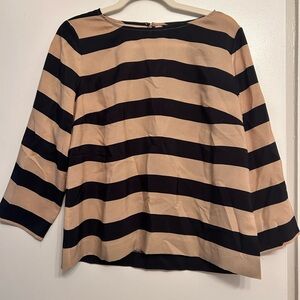 Striped Navy and Tan Women's Top